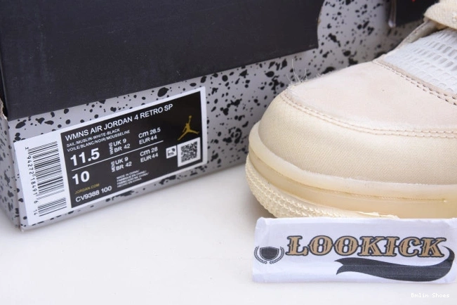 Bmlin Shoes x Off-White CV9388-100 4 Air Jordan Sail 0702